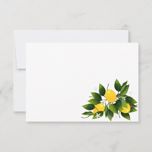 Citroenen Citrusfruit Bloemenfeest RSVP Kaartje (Achterkant)