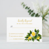 Citroenen Citrusfruit Bloemrijke Feest RSVP Kaartje (Staand voorkant)