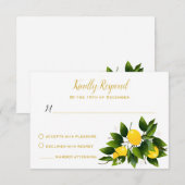 Citroenen Citrusfruit Bloemrijke Feest RSVP Kaartje (Voorkant / Achterkant)