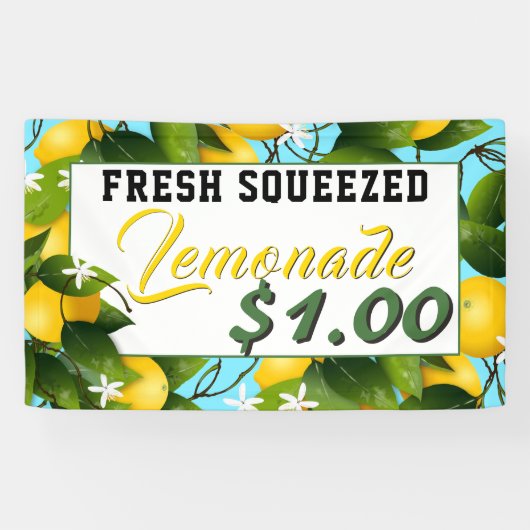 Citroenen Citrusfruit limonade stand Spandoek (Horizontaal)