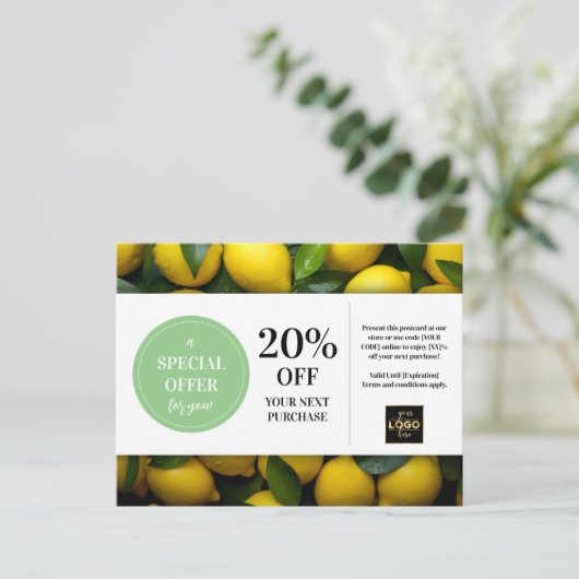 Citroenen Custom Coupon Korting Briefkaart (Staand voorkant)