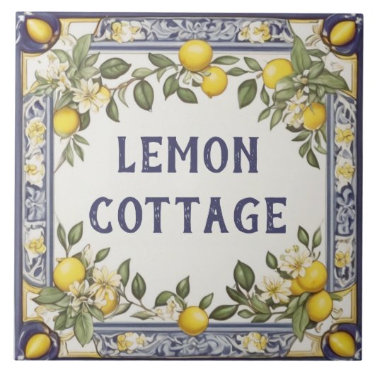  Citroenen Custom House Name Bord Plaque Sign Tegeltje (Voorkant)