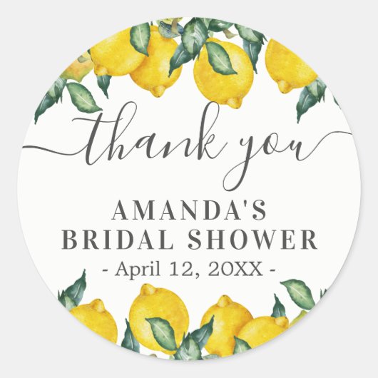 Citroenen Dank je favoriet Klassieke Ronde Sticker (Voorkant)