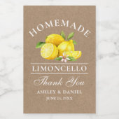 Citroenen Dank Kraft Limoncello Mini Fles Labels Wijn Etiket (Enkel label)