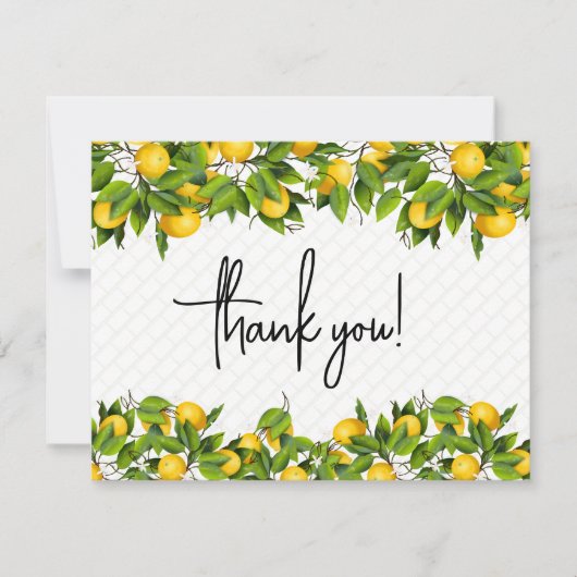 Citroenen dank u notitiekaartje (Voorkant)