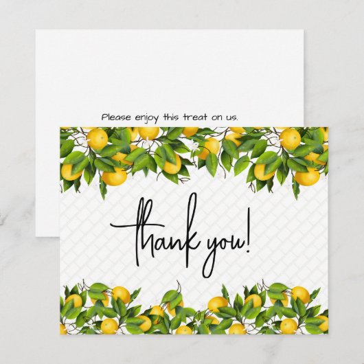 Citroenen dank u notitiekaartje (Voorkant / Achterkant)