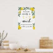 Citroenen dragen masker gast bord poster (Keuken)