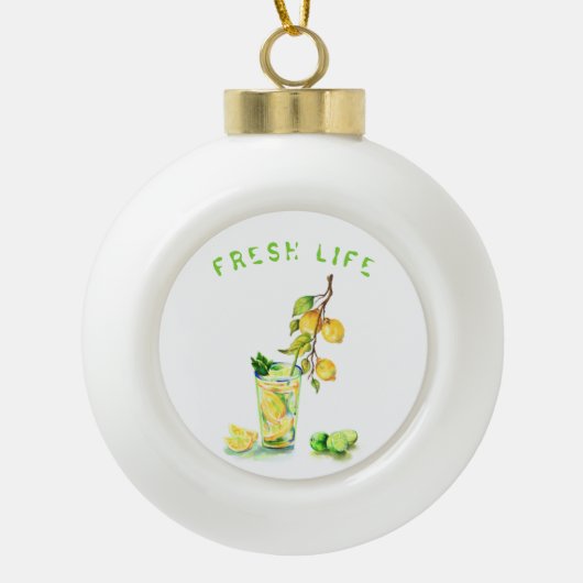 Citroenen Drank Kerst Ornament (Voorkant)