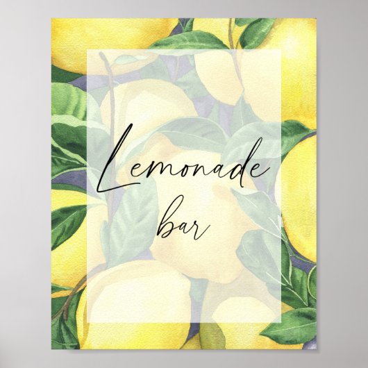 Citroenen - Drinken - Lemonade bar Poster (Voorkant)