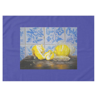 Citroenen en Azulejos — Klassiek Blauw en Geel Sti Tafelkleed