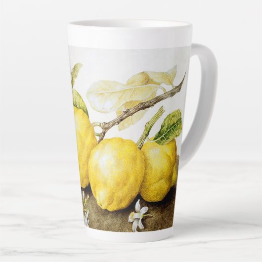 Citroenen en bijen latte mok (Rechterhoek)