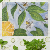 Citroenen en bijen theedoek (Gevouwen)