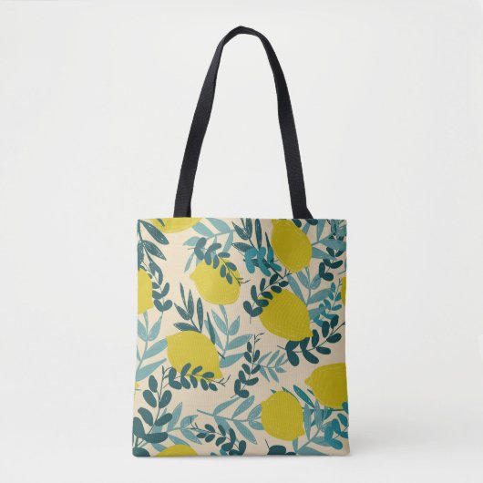 Citroenen en bladeren,  achtergrond. tote bag (Voorkant)