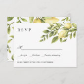 Citroenen en bladeren Boho WEDDING Classic RSVP (Voorkant / Achterkant)