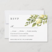 Citroenen en bladeren BRUILOFT RSVP MAALTIJD KEUZE (Voorkant)