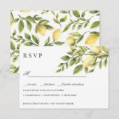 Citroenen en bladeren BRUILOFT RSVP MAALTIJD KEUZE (Voorkant / Achterkant)