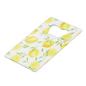 Citroenen en bladeren creditkaart flessenopener (Voorkant Gekanteld)