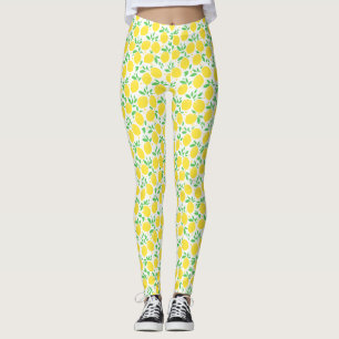 Citroenen En Bladeren Fruitpatroon Leggings