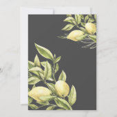 Citroenen en bladeren grijze waterverf kaart (Achterkant)