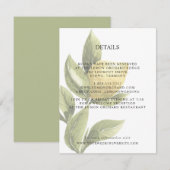 Citroenen en bladeren | Groene Chique BRUILOFT Det Informatiekaartje (Voorkant / Achterkant)