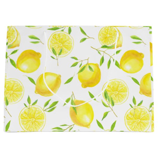 Citroenen en bladeren groot cadeauzakje (Voorkant)