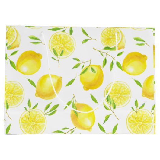 Citroenen en bladeren groot cadeauzakje (Achterkant)
