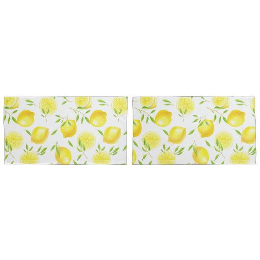 Citroenen en bladeren kussensloop (Voorkant-Set)