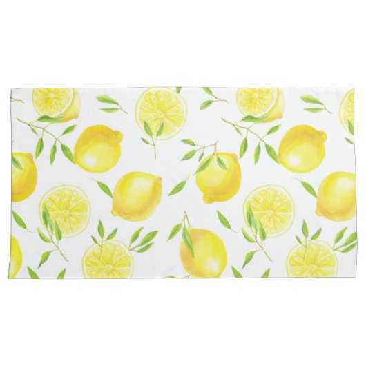 Citroenen en bladeren kussensloop (Voorkant-Rechts)
