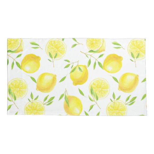 Citroenen en bladeren kussensloop (Achterkant-Links)