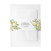 Citroenen en bladeren Monogram namen en datum Uitnodigingen Wikkel (Voorkant Voorbeeld)