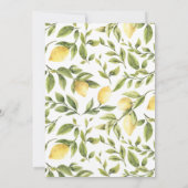 Citroenen en bladeren | Monogram Waterverf bruilof Kaart (Achterkant)