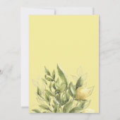 Citroenen en bladeren | Monogram Waterverf bruilof Kaart (Achterkant)