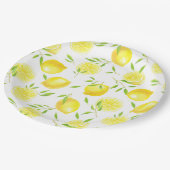 Citroenen en bladeren papieren bordje (Gekanteld)