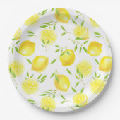 Citroenen en bladeren papieren bordje (Voorkant)