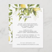 Citroenen en bladeren | patroon Chique BRUILOFT De Informatiekaartje (Voorkant / Achterkant)