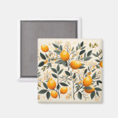 Citroenen en bladeren patroon verse zomer citrus magneet (Voorkant / Achterkant)