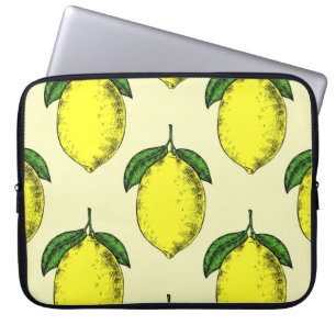 Citroenen en bladeren: zomerpatroon. laptop sleeve