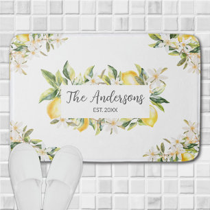 Citroenen en Bloemen Bloemisterij Familie Naam Badmat