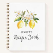 Citroenen en bloemen boomtak botanische recept notitieboek (Voorkant)