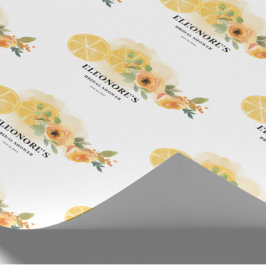 Citroenen en Bloemen Bruidsfeestje Cadeaupapier