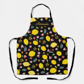 Citroenen en bloemen, gepersonaliseerde naam schort (Voorkant)