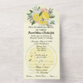 Citroenen en bloemen versie 2 all in one uitnodiging (Binnen)