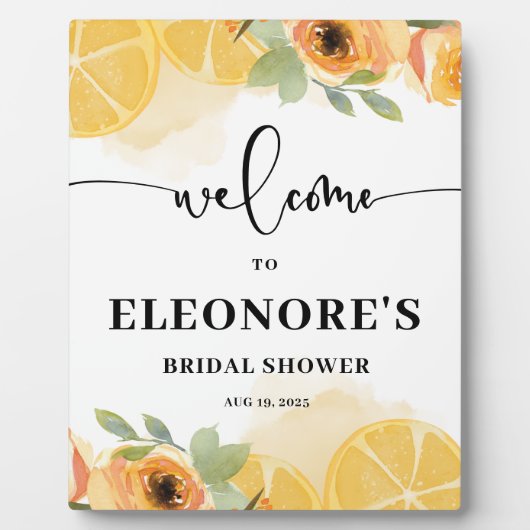 Citroenen en Bloemen Vrijgezellenfeest Welkom Fotoplaat (Voorkant)