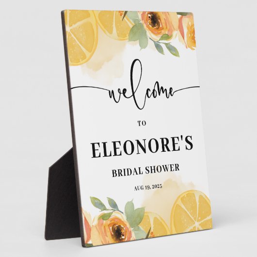Citroenen en Bloemen Vrijgezellenfeest Welkom Fotoplaat (Zijkant)