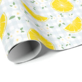  citroenen en bloemmotief cadeaupapier (Rol Hoek)