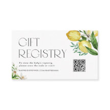 Citroenen en Bloesem QR Code Baby Shower Cadeaulij