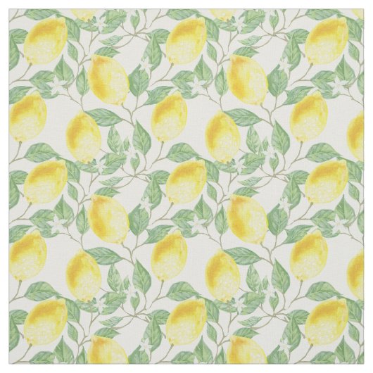 Citroenen en bloesem stof (Swatch)