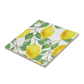 Citroenen en bloesems Bladgroen Tegeltje (Zijkant)