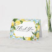 Citroenen en Bloesems Mediterrane bruiloft Bedankkaart (Voorkant)