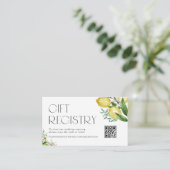 Citroenen en Bloesems QR Code Huwelijksregister Informatiekaartje (Staand voorkant)